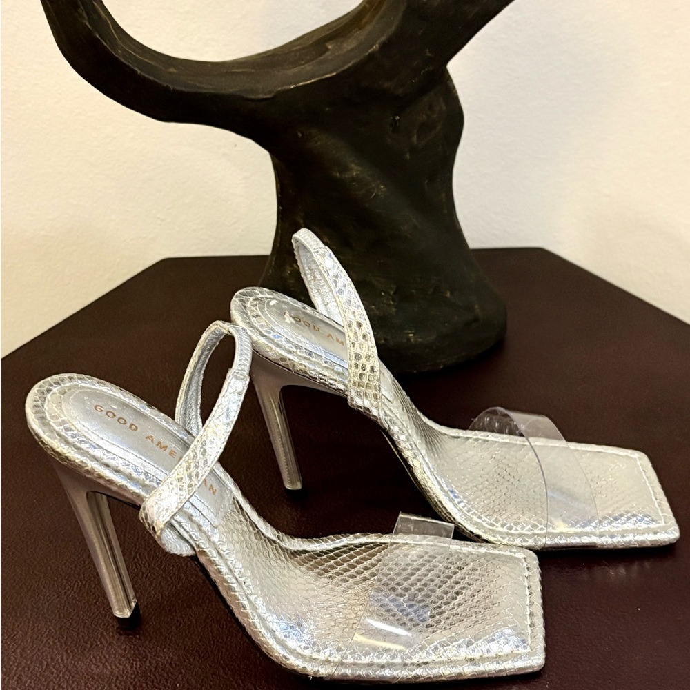 Good American Silver Women's Heels